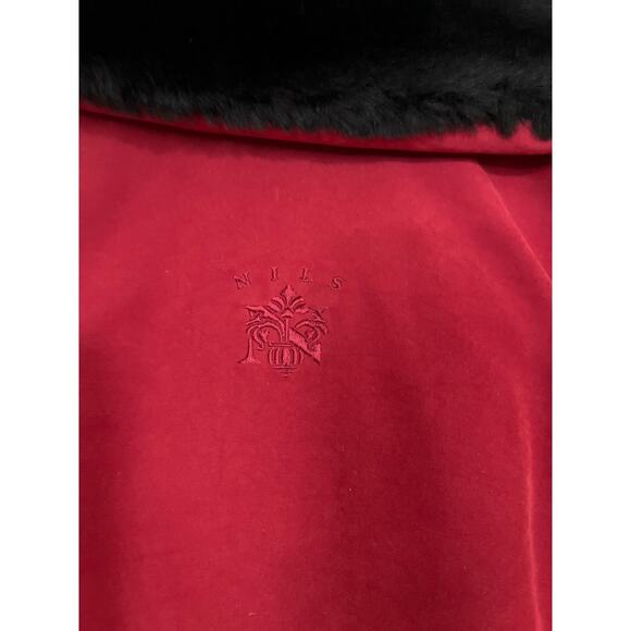 Nils Skiwear Womens Red Faux Fur Collar Belted Ski Jacket Size 10 Petite - Picture 8 of 10